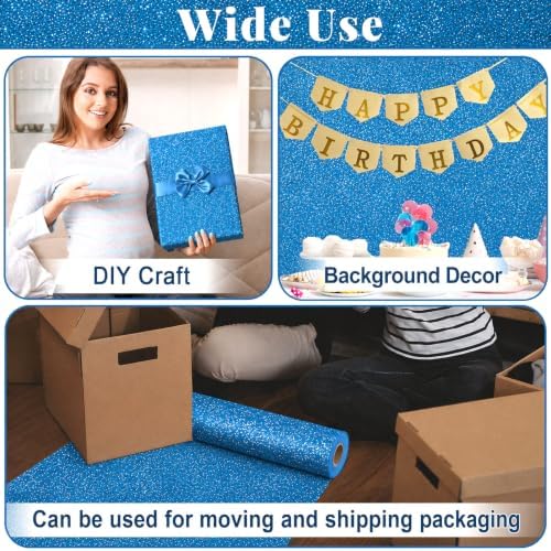 Glitter Dark Blue Bulletin Board Roll Non-Woven Fabric Poster 15.7" x20ft