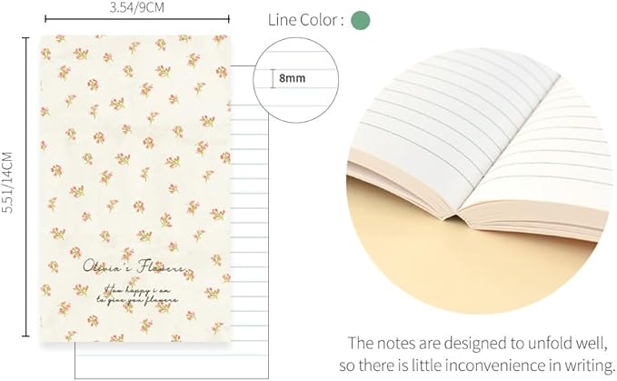 Monolike Olivia's Flowers Paperback Line Notebook - 02. Ivory_Design note, Mini note, Simple note, Notebook, 192 Pages, 4.13x6.69