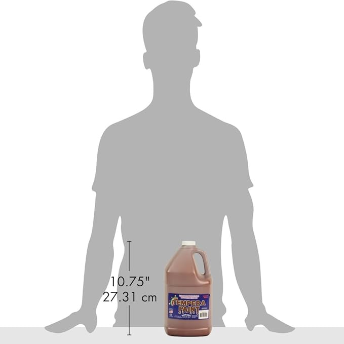 Constructive Playthings Washable Tempera Paint for Kids, Classroom Painting Supplies, 1 Gallon, Brown