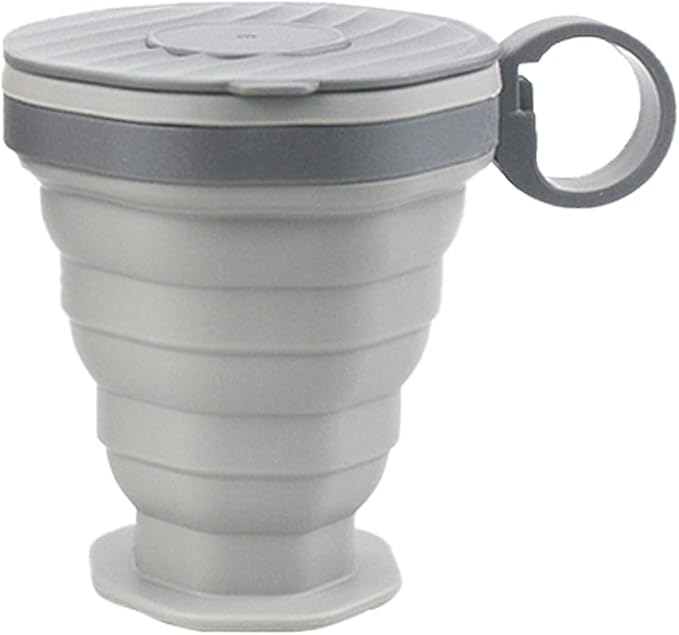 Reusable Travel Cup, Foldable Outdoor Coffee Mug, Leak-Proof Pocket-Size Water Bottle with Durable Silicone Body, Lightweight Portable Accessory with Modern Style, Camping Tool for Hot Cold Drinks