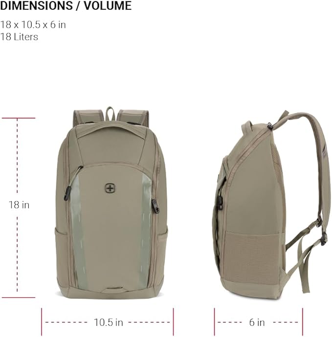 SwissGear 8118 Laptop Backpack, Olive, 18 Inches