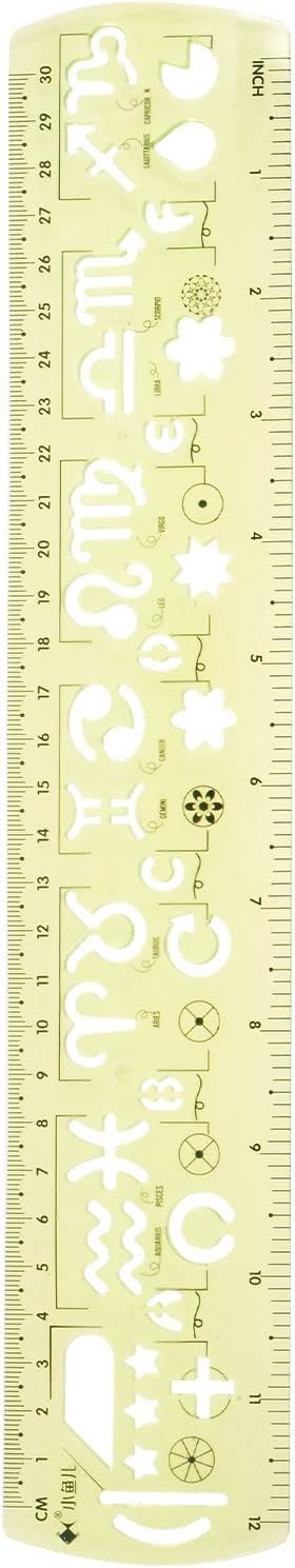 HARFINGTON Unbreakable Flexible Rulers 30cm/12 Double Scale Shatterproof Folding Plastic Ruler for Classrooms Home Office, Light Green