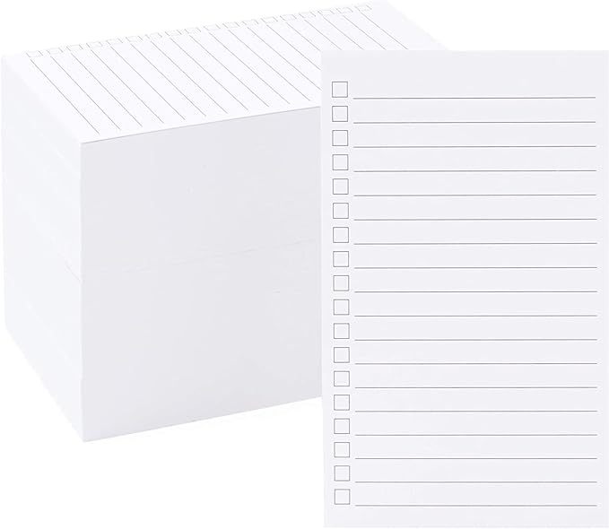 Okuna Outpost Note Cards - Vertical Index Card Layout for Task Management - Check Box To-Do Slip for Task Tracking - Durable Paper Stock To do Pad for Versatile Notes - Bulk, 3 x 5 In, White