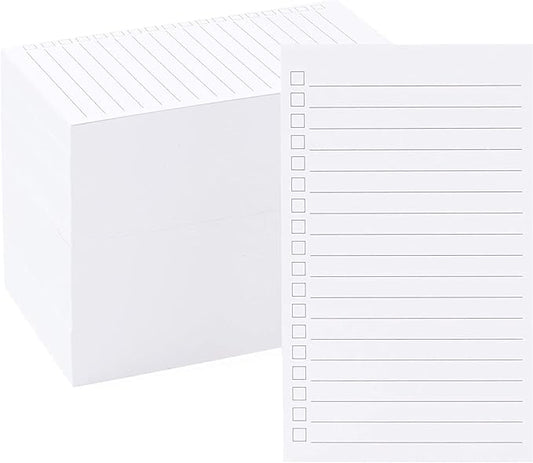 Okuna Outpost Note Cards - Vertical Index Card Layout for Task Management - Check Box To-Do Slip for Task Tracking - Durable Paper Stock To do Pad for Versatile Notes - Bulk, 3 x 5 In, White
