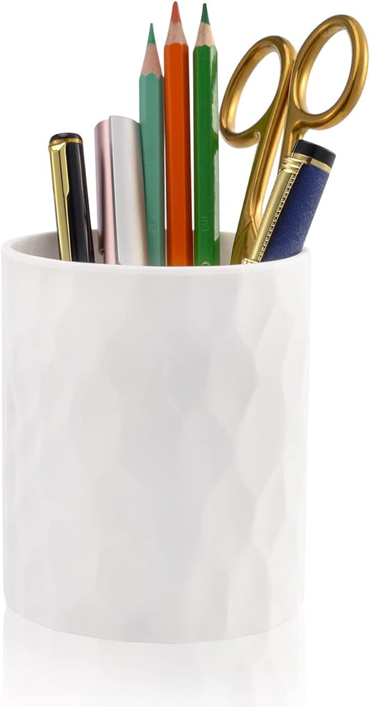 minimaliving Pen Holder,Nordic Style Silicone Waterproof Pencil Holder for Desk Simple&Modern Minimalist Makeup Organizer Multifunctional Office Supplies for Home,Kids and School (White)