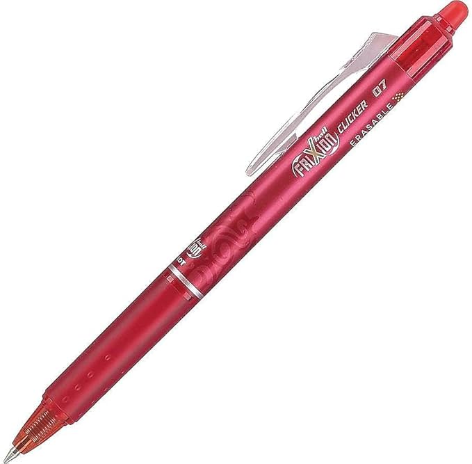 PILOT FriXion Clicker Erasable, Refillable & Retractable Gel Ink Pens, Fine Point, Red Ink, 12-Pack (31452)