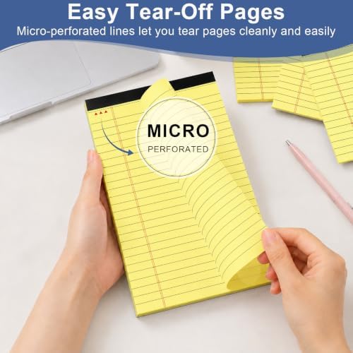 Beieverluck 24 Pack Notepads Legal Pads 5x8, Small Note Pads College Ruled Writing Pads, Lined Pads of Paper mini Legal Pads for Office Home School, 30 Sheets/Pack, Yellow