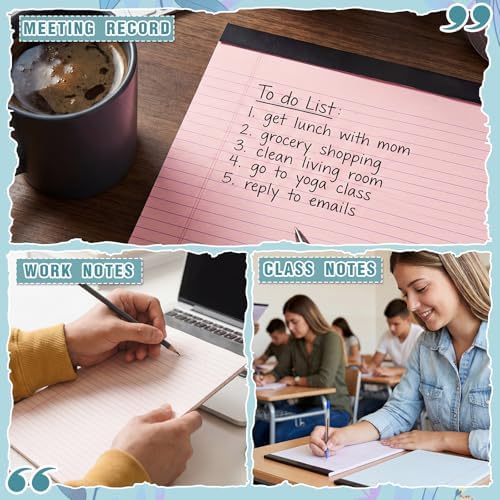 Fuutreo 8 Pcs Legal Pads 8.5 x 11 Colored Note Pads, Subtle Colors