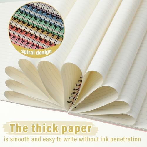 Fuutreo 6 Pack Spiral Notebook 10.5x7.45" Notebook,Bright Color,Candy