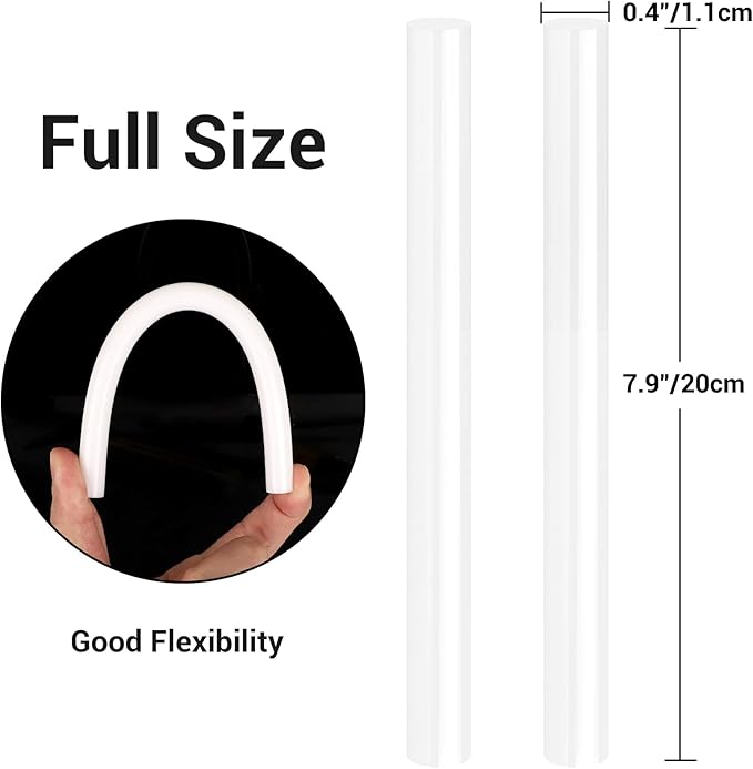 ENPOINT White Hot Glue Sticks Full Size, 8" Long x 0.43" Dia 36 Pack Hot Melt Glue Sticks Bulk, White Adhesive Glue Sticks Standard for Crafting DIY Art School Gluing Project Repair Sealing