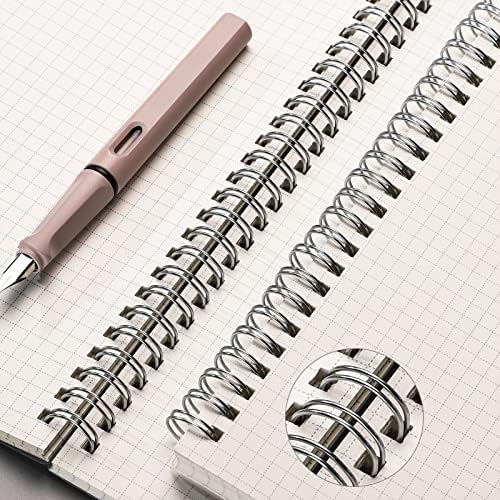 AHGXG A5 Graph Paper Notebook Spiral (3-Pack) Spiral Journal 5.7"x 8.3", Quad Ruled, with Thick 100gsm Square Grid Paper,80 Sheets Per Pack