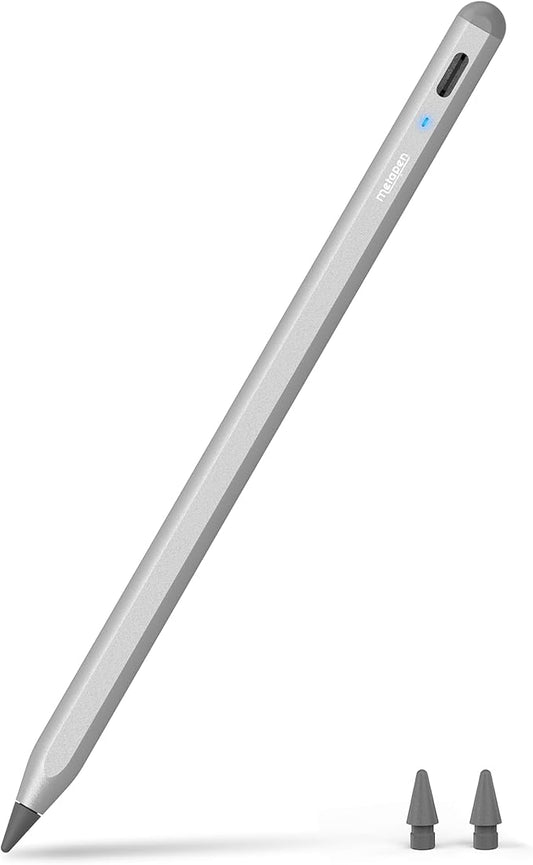 Metapen Pencil A8 for Apple iPad 2018-2026, (2X Faster Charge), Tilt Sensitivity, Pixel Precision, Stylus Pen for iPad 11/10/9/8/7/6th Gen, Pro 12.9/11/13-inch M4, Air 3/4/5/M2/M3, Mini 5/6th, Grey