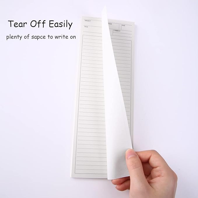 4 Pack Lined Paper Notebook, 9.8 × 3.5 inches Long Strip Notepad, Personalized Memo Pads for Planning, Tasks, Appointments, Reminders, Home, Office, 50 Sheets Per Note Pads (Lined)
