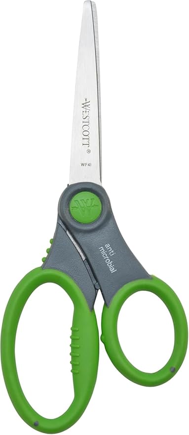 Westcott 12-Pack 6” Kids Scissors Scissors for Students Ages 8+, for School and Craft Projects, Back to School Supplies for Big Kids, Soft-Touch Handles in Assorted Colors.