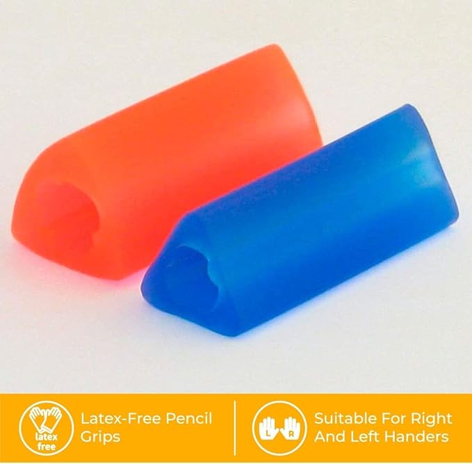 The Pencil Grip- Classic Triangle Grip, Pencil Holder, Ergonomic Writing Aid, Pencil Grips for Kids Handwriting, Perfect for Right or Left Handed Users, Assorted Colors, Pack of 48