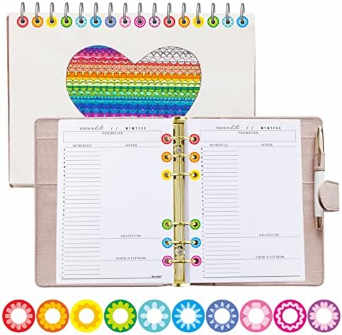 3000 Pieces Hole Reinforcement Stickers, 10 Fresh Flower Designs Paper Hole Protectors Self-Adhesive Hole Punch Reinforcement Circle Labels for Loose-Leaf Paper Sheets (Outer 0.5”, Inner 0.25”)