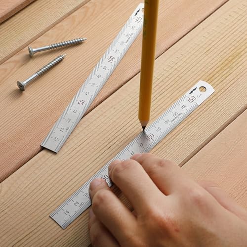 Mr. Pen- Machinist Ruler, 2 Pack, 150mm, Stainless Steel Imperial