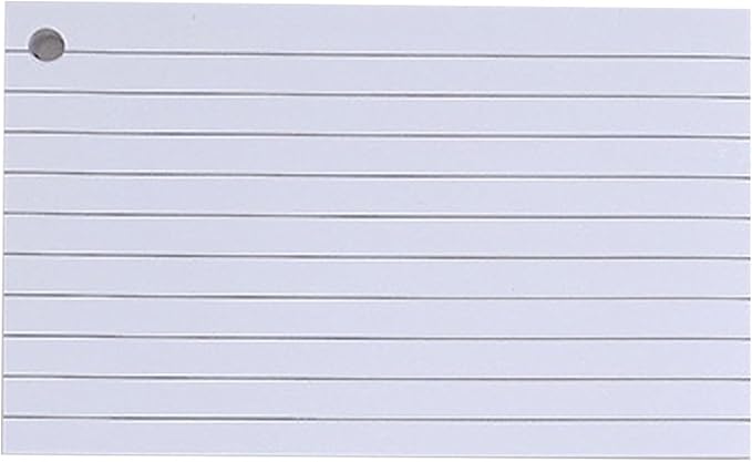 Lined Indexes Cards Flashcards Presentation Studying Note Blanks Revisions for Home and School Lined Indexes with Binding Rings