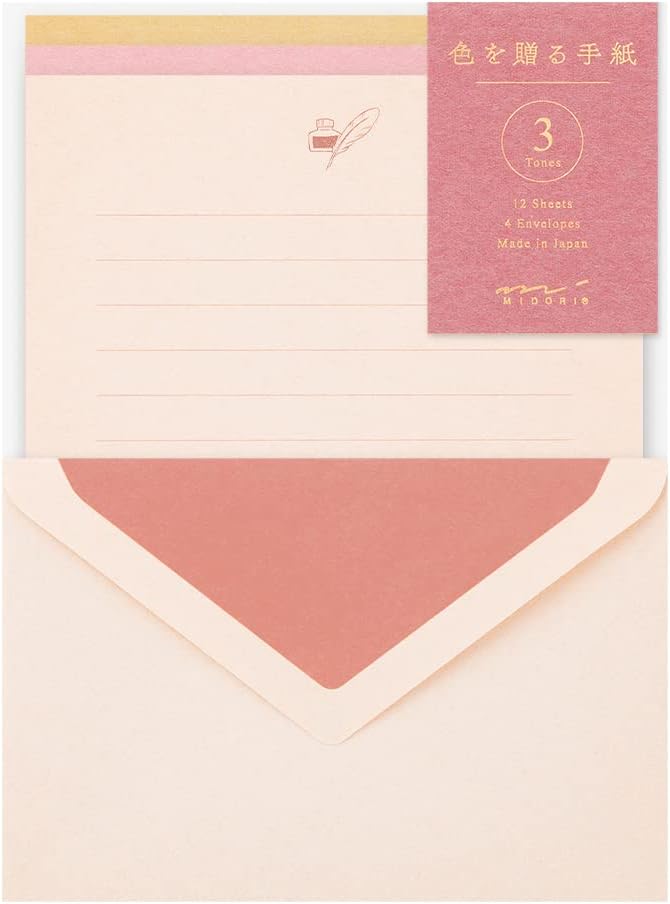 DESIGNPHIL 86915006 Midori Letter Set, Gift Color, Pink