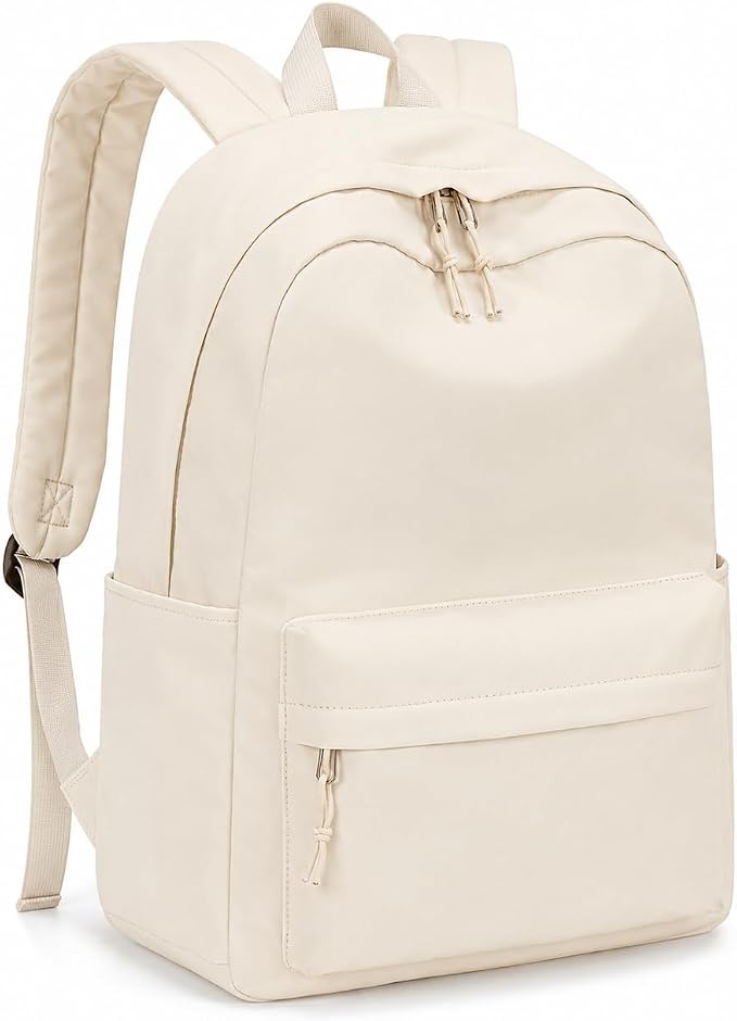 LOIDOU Backpack for Girls School Backpacks Bookbags for Elementary Middle School Women Laptop Backpacks (Pure Beige, L-17)