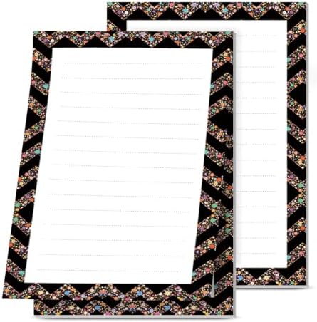 Lined Sticky Notes 4x6 in, 2 Pack Large Cute Notepads with Lines, Bright Post Memo Note Pads Big Rectangular Sticky Notes for Office Colorful Dots Chevron