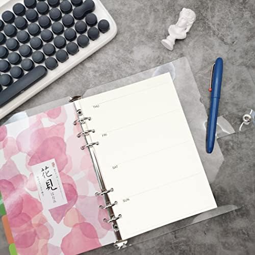 Zelten 1 Pack A5 45 Sheets/90 Pages Weekly Planner Loose Leaf Punched Paper Refills Paper for 6 Hole Binder Personal Organizer Diary Notebook Refillable Planner