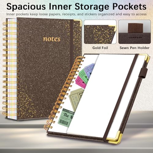 Hardcover Spiral Notebook with Tabs & Dividers, 8.5"x11" 5 Subject