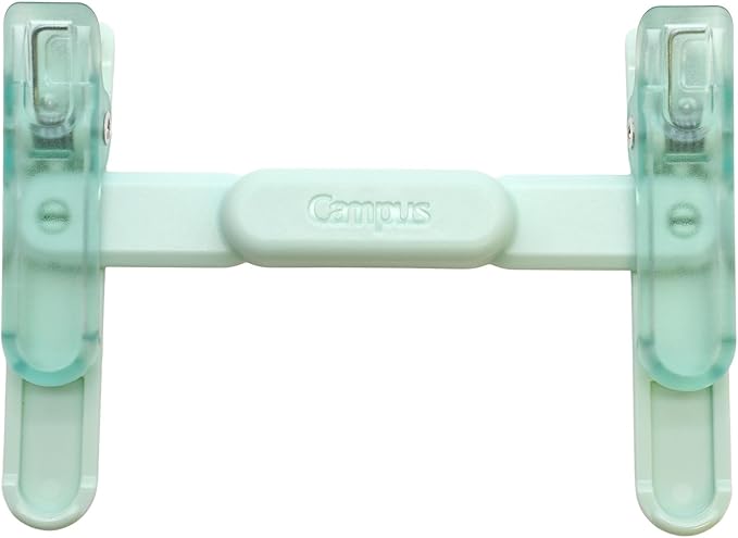 KOKUYO Campus Book Clip, Portable Pen-Style Holder for Thick Textbooks, Independent Dual Clips, Semi-Transparent Design to See Text - Green