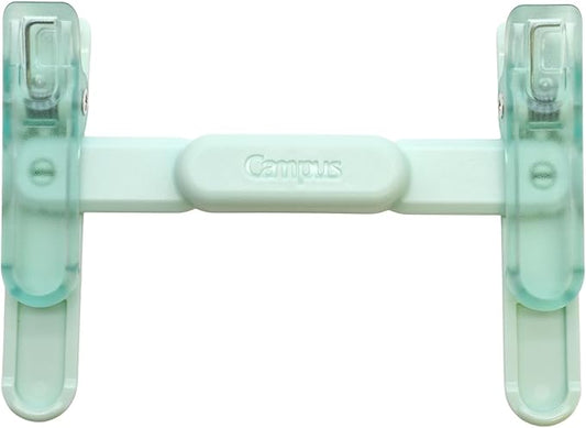 KOKUYO Campus Book Clip, Portable Pen-Style Holder for Thick Textbooks, Independent Dual Clips, Semi-Transparent Design to See Text - Green