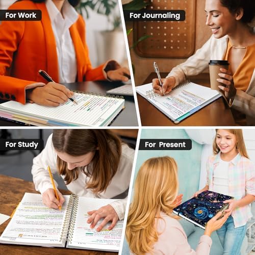 Taja Large Spiral Notebooks for Work 5 Subject with Removable Dividers