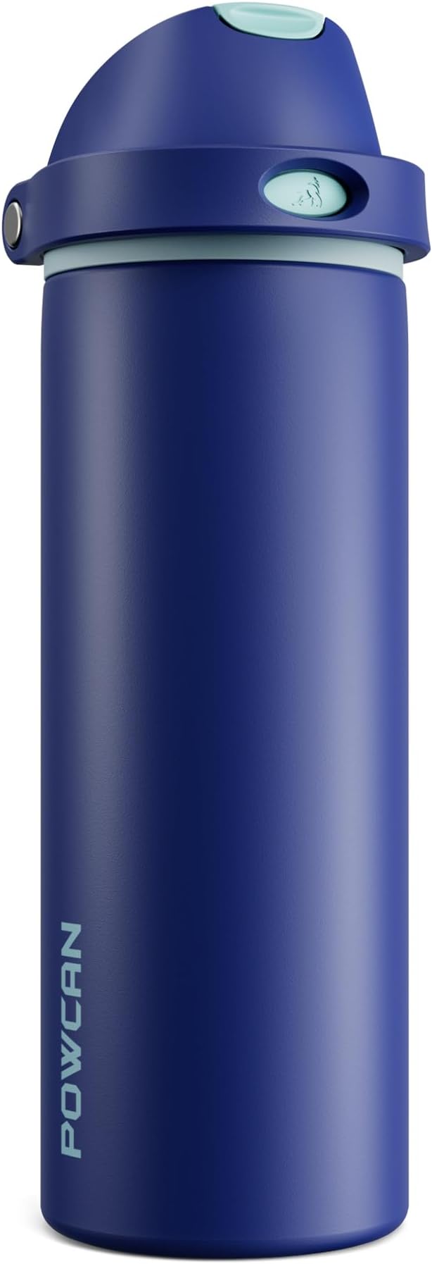 POWCAN 24 oz Insulated Stainless Steel Water Bottle: 2-in-1 Push-Button Spout & Quick-Flip Straw, Leakproof, Cold 24 Hrs, Fits Car Cup Holder, Sports Bottle for Travel, Gym, School Gift (Wit & Wings)