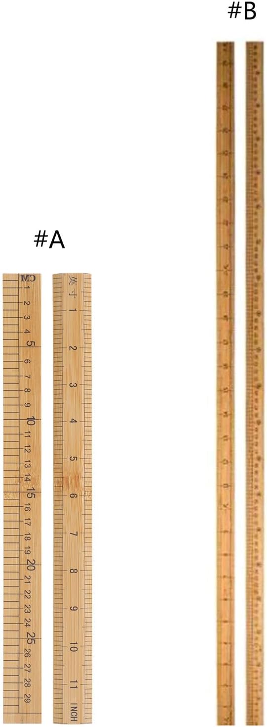 Wooden Ruler 12Inch 24Inch Double-Sided Scale Rulers Wood Measuring Ruler Inches Centimeter Metric Ruler for Students