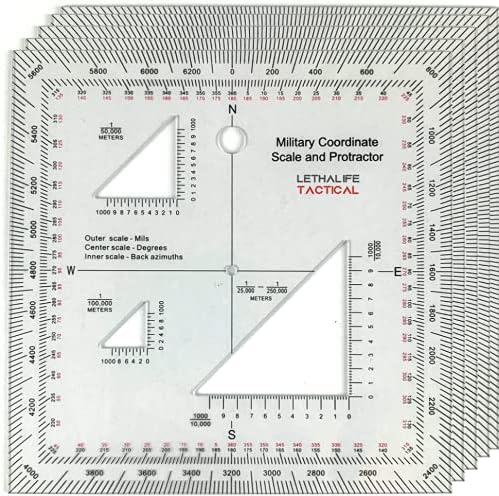 Pack of 5 Military Protractors for Land Nav