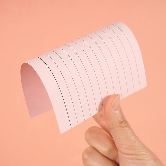 100 Sheets Colored Ruled Note Cards Index Cards, 250 GSM Heavy Flashcards, 5 Colors (5 Pink, 4x6)
