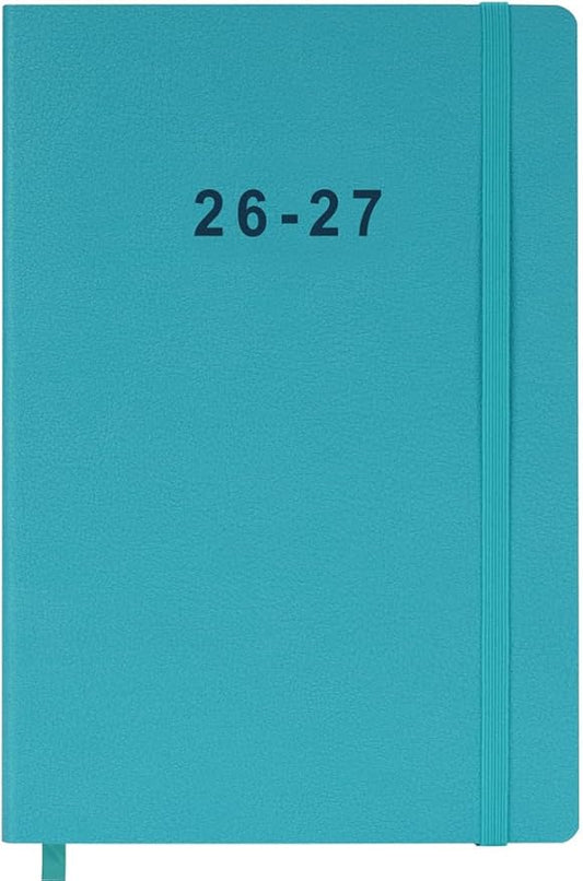 26-27 Academic Planner - Weekly and Monthly Planner, Jul 2026 - Jun 2027, Holidays, Contacts and Notes Pages, Vegan Leather Cover, Elastic Closure, 5.5”x8.25”, Teal