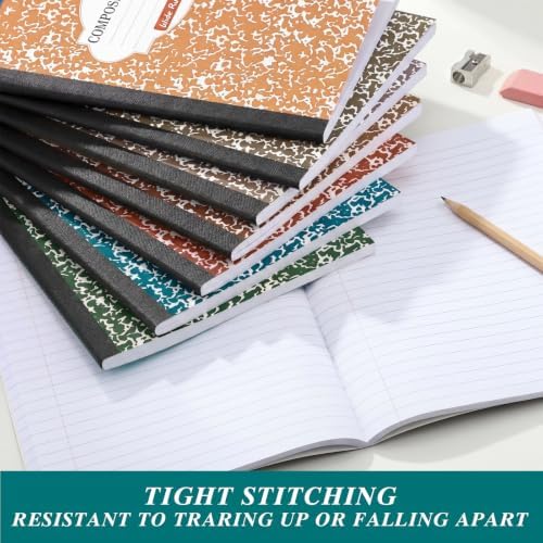 Colarr 8 Pack Composition Notebook Wide Ruled Marble, Business Color