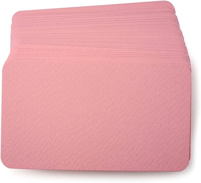 PPAPPAPPIYO 3.5x2 rounded corner index cards180gsm Thick Cardstock, Blank Colored Flash Cards for Study, Notes, Business Cards & Labels, Small Notecards 100 Pack (pink)