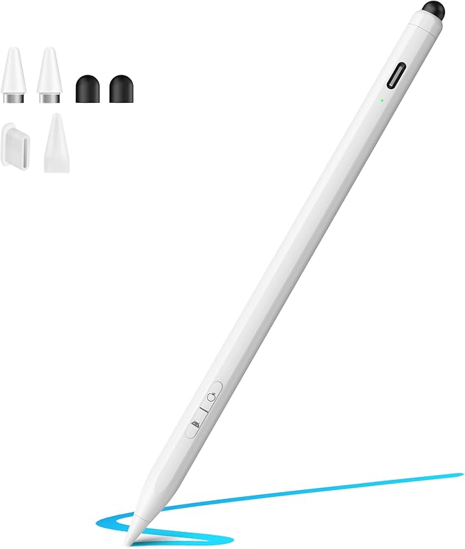 Stylus Pen for iPad, iPhone, Android, 2 in 1 Fast Charge Universal Active Stylus Pen for Touchscreen, Fine Tip, High Sensitivity, Magnetic Stylist Pencil for Samsung, Switch, Watch, Tablets