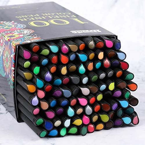 Dyvicl Journal Planner Pens Colored Pens, 100 Colors 0.4mm Fineliner Pen Set Fine Point Markers Drawing Pens for Journaling, Note Taking, Calendar, Adult Coloring, Scrapbooking