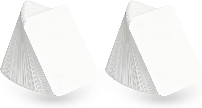 200 Pcs Blank White Round Corner Flash Paper, Small Index Cards, DIY Hard Card Stock for Memo Notes, Word Learning, 3.5” X 2.1” (Blank White)