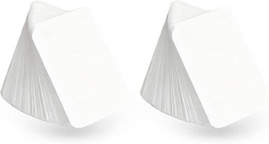 200 Pcs Blank White Round Corner Flash Paper, Small Index Cards, DIY Hard Card Stock for Memo Notes, Word Learning, 3.5” X 2.1” (Blank White)