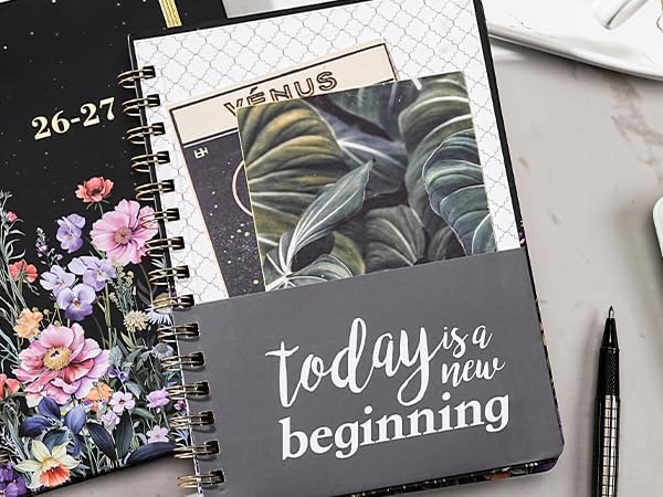 Planner 2026-2027 - Academic Planner 2026-2027, JULY 2026 - JUNE 2027, 6.3" x 8.4", Weekly and Monthly Planner with Color-Coated Tabs, Planners, College School Supplies for Student Teacher Home, Hardcover, Inner Pocket, Romantic Starry Garden Style