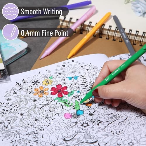 Mr. Pen- Colored Fineliner Pens, 36 Pack, 0.4mm Fine Tip