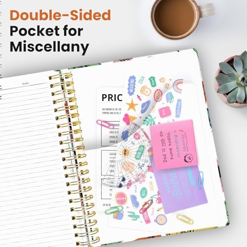 Taja Spiral Notebooks for Work 5 Subject Notebook with Removable Dividers