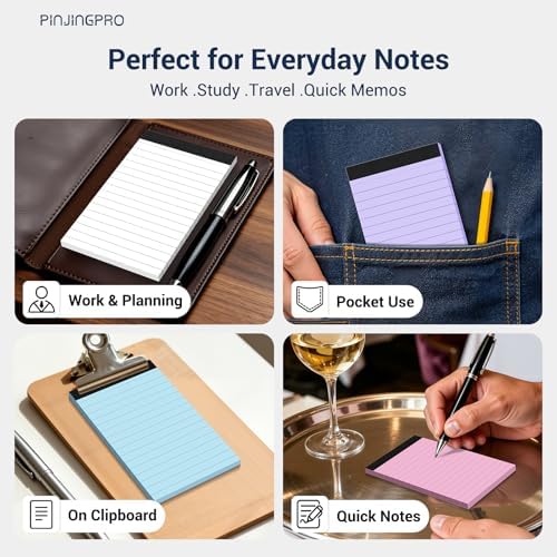 48 Pack Colored Mini Notepad Small Note Pad 3 x 5 Server Notepads Memo Pad