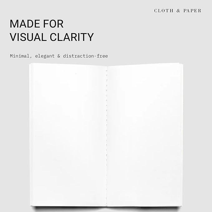 Cloth & Paper Travel Notebook | Blank Notebook – Angora | Pocket Plus Writing Journal 3.2" x 6" | Unlined Notebook for Writing, Sketching, Creative Planning, Journaling & Notes – Soft Touch Cover