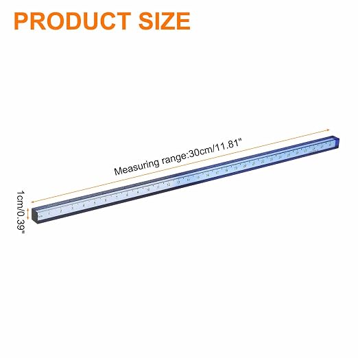 HARFINGTON Acrylic Clear Straight Rulers 30cm Metric Transparent Gradient Three-Dimensional Plastic Ruler Square Cube Measuring Tool for Classroom Office, Blue-Gray