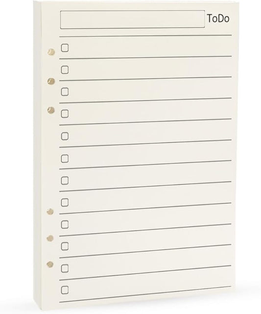 A5 To do List Refills Spiral Notebook Inner Paper, 6 Ring Binder Inserts, Todo List Papers, Planner Binder Inner Pages, Check List Notepad Harphia(A5 5.59 x 8.27'',to do List)