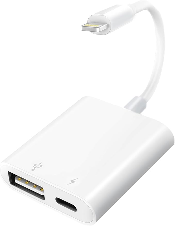 Lightning to USB Camera Adapter with Charging Port for iPhone Portable USB 3.0 Female OTG Cable for iPad to Connect Card Reader USB Flash Drive U Disk Microphone Keyboard Mouse Hubs Midi