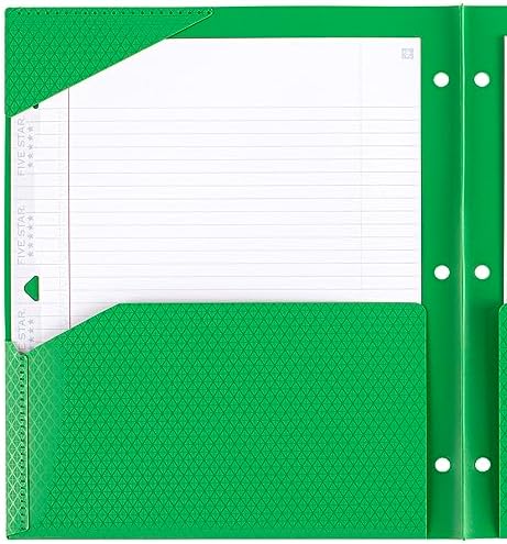 Five Star DuraShield Antimicrobial 2 Pocket Stay-Put Plastic Folders, 4 Pack, Holds 11" x 8-1/2", Color May Vary (330010)